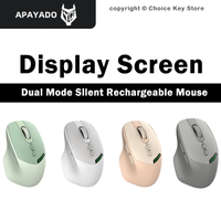 T02 Dual Mode Wireless Mouse Bluetooth 5.0 2.4G Silent Rechargeable 500mAh Large Battery Display DPI Adjustable for PC Laptop