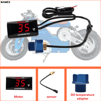 KOSO Oil Temperature Gauge Motorcycle Universal Oil Temperature Sensor LCD Digital Screen Mini Meter