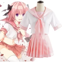 S-5XL FGO Fate Grand Order Astolfo Agartha Sailor Suit School Uniform Students Cloth Tops Skirts Anime Games Cosplay Costumes