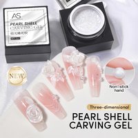 AS 5ml White Non Stick Hand Carved Gel Nail Polish for 3D Shaping Nail Art Solid Pearl Aurora Varnish Gel for Nail Charms Design