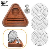 Coffee Filter Set with Storage Stand Fits 51/53/58mm Portafilter 3Pcs Reusable Coffee Puck Screen with Magnetic Removal Tool