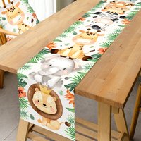Jungle Animals Table Runner Wild One Forest Safari Birthday Party Decorations Favors Table Covers 1st Birthday Party Supplies