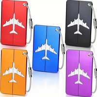 5PCS Aluminum Alloy Travel Luggage Tag Hanging Tag Suitcase Tag Plane With Name ID Cards Anti-lost Travel Accessories