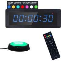 Gym Timer Clock with Remote Control & Push Button,7 RGB Color, Programmable Interval Timer, Countdown/Up Stopwatch,for Home Gym