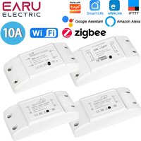 Tuya eWeLink WiFi ZigBee 10A DIY Mini WiFi Smart Light Switch Breaker Module Voice Wireless Remote Control for Alexa Google Home
