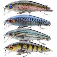 1PC 8CM 8.7G Crankbait Fishing Lure Black Minnow Spinning Lures For Fishing Floating Wobbler Floating Lure with Rattling Beads