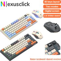 Premium Dual Modes (2.4G+Bluetooth) Keyboard Mouse Combo/Keyboard | Rechargeable | with Display Screen & Knob | Private Mold