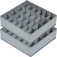 2-piece sock and underwear organizer divider, foldable cabinet wall closet storage box for storing socks, underwear, and ties