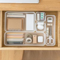 Stationery Drawer Storage Partition Storage Box, Desktop Office Desk Built-in Pen Holder Storage Box