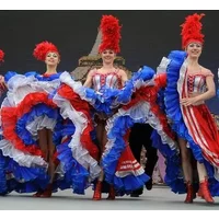 French Can Can Dance Costume Women Performance Dress Opening Dancer Stage Include Hat Red festival outfit