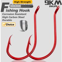 9KM Red Octopus Hook Fishing Extra Strong Versatile Fishing Hook Live Bait Hook for Saltwater