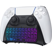 RGB Backlight Keyboard for PS5 Controller,Bluetooth Wireless Mini Gamepad Chatpad for Playstation 5 with Upgraded Speaker