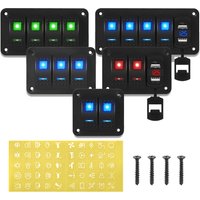 2 3 4 5 6 8 Gang Waterproof Marine Switch Panel 12V With 4.2A Dual USB Charger Socket LED Digital Voltmeter For Truck RV Boat