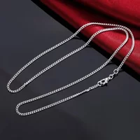 Hot new 925 Sterling Silver Necklace 16/18/20/22/24/26/28/30 Inch 2MM String chain for Women Men high quality Jewelrys Gifts