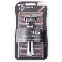 Triple Blade Razor with Stand - 19 Disposable Heads Washable Scratch Resistant Durable Sharp Portable Design for Personal Use