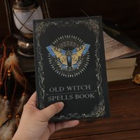 Vintage Mysterious Witch Spell Notebook, Dark Butterfly Magic Notepad, Halloween Cosplay / Dark Portrait / Fantasy Theme Party A