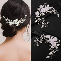 Handmade Pearl Alloy Hair Vine Headband Fashion Flower Hair Vine Headband Bridal Wedding Hair Accessories Jewelry Hairband Tiara