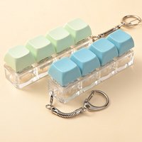 Relaxing DIY Keyboard Fidget Keychain Keys Button No Lights Finger Keyboard Caps Pass The Time Relief Stress Pinch