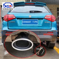 Stainless Steel Exterior For Suzuki Vitara Escudo 2015 - 2022 Rear Bumper Exhaust Muffler Tip End Pipe Cover Trim Accessories