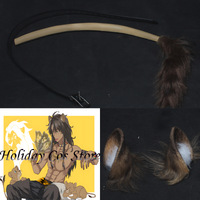 Anime Twisted Wonderland Leona Kingscholar Cosplay Prop Men Women Brown Tomentu Hairclip Headwear Tail Halloween Party Carnival