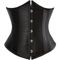 BurVogue Women's Satin Underbust Corset Bustier Waist Training Cincher Plus Size Sexy Lace Up Bustiers & Corsets
