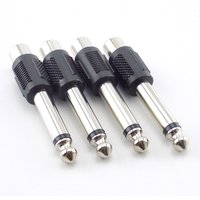 4pcs/Lot RCA/AV Female Jack To 6.35mm 1/4 Inch Male Mono Audio Adapters Connectors Plugs For DIY FM Microphone