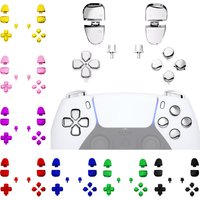 eXtremeRate Replacement Full Set Buttons Compatible with ps5 Controller BDM-030 BDM-040 BDM-050 - Chrome Series