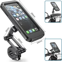 Adjustable Retractable Bike Phone Holder 360° Rotating Waterproof Anti-Shock Bike Motorcycle Handlebar Phone Mount Touchscreen