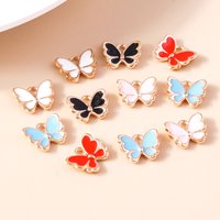 10pcs 11x14mm Colorful Enamel Butterfly Charms for DIY Jewelry Making Crafting Animal Charm Pendant of Necklace Earring Bracelet