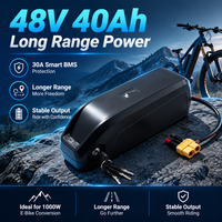 Neuer, hochwertiger, wiederaufladbarer 36V-48V-Akku mit 20Ah, 30Ah oder 40Ah Kapazität, Modell Hailong, geeignet für Yadi BBS02, BBS03, BBSHD-Motoren mit 500W-2000W Leistung und BMS, mit XT60C-Stecker