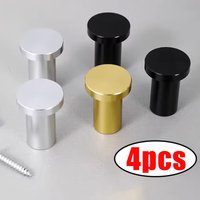 2/4PCS Wall Mounted Hook Stainless Steel Robe Hook Cylindrical Hangers Towel Hook Heavy Duty Screw Hook for Bathroom Kitchen