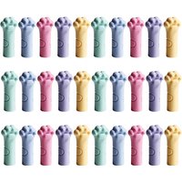 30 Pcs Cute Pencil Caps Cat Paw Erasers Pencil Top Pencils Tip Protector Cover Pencils Toppers Caps Extender Holders for Student