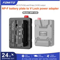 Fomito NP-F Dummy Battery to V-Lock V Mount Plate for Sony NP-F970 F960 F750 F770 F550 LED Video Light CN160 CN216
