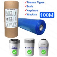 100M/Roll Blue/White Diaper Pail Refills Bags For Tommee Tippee Sangenic Simplee or Twist&click For Genie Pail Replacement Bag