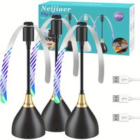 Practical Fly Repellent Fan with Soft Blades for Tables, USB or Batteries Powered, Soundless and Portable Keeps Your Food Clean