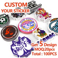 Niestandardowe naklejki Wodoodporne własne logo Etykieta z nazwą PVC Vinyl Die Kiss Cut Kawaii Cute Laptop Aesthetics Naklejka samoprzylepna