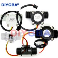 Water flow sensor flowmeter Hall flow sensor 4/6 points G1/2/3/4 Water control 1-30L/min 2.0MPa YF-S201 YF-201C FS300A