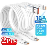 1/2Pcs10A USB A To C Cable Type C To C Data Cable High Speed Charging Cord for IPhone Huawei Android Fast Stable Transfer Wires
