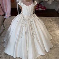 Customized Beading Flower Girl Dress for Wedding Litter Kids Children Birthday Party Gowns First Communion Dresses