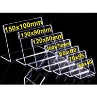 Multi-sizes L-shape Acrylic Price Card Display Holder Slanted Sign Holders Tabletop Picture Frame For Retailing Store Exhibition