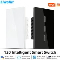 LiwoKit Wifi smart switch Suitable for SEMICOM Smart App Alexa Google voice control No neutral wire Install Touch light switch