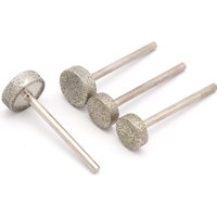 20 pièces de fraises diamantées plates et rondes de 3 mm, 10 mm, 14 mm pour le meulage, la gravure et le polissage, compatibles avec les outils rotatifs Dremel