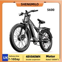 AliExpress Shengmilo S600 Adult 2000W Electric Bicycle Men's E-Mountain ebike with Two Motor, 48V840WH Battery,26