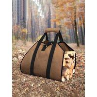 1pc Firewood Log Carrier Tote Bag, Canvas Firewood Holder, Extra Large Durable For Fireplaces, Wood Stoves, Firewood, Logs, Camp