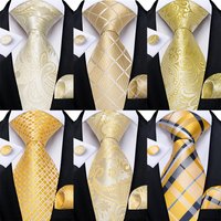 Elegant Beige Yellow Floral Plaid Paisley Solid Silk Ties for Men 8cm Wedding Prom Groom Necktie Cravat Accessories Gift