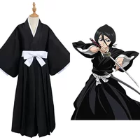 Costume de Cosplay Bleach Kurosaki Ichigo / Kuchiki Rukia / Toushiro Toushirou pour Halloween 2026 - Tenue Noire