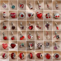 Valentine's Day S925Silver Red Lipstick High Heels Apple Cherry Pendant,Suitable for Bracelet Necklace DIY Charm Women's Jewelry