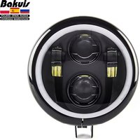 5.75 inch Headlight and Housing Bucket Kit for Harley Dyna Sportster XL1200 XL883 FXD Custom Choppers 5-3/4" LED Headlamp