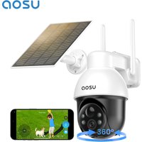 AOSU 100% Kabellose 5MP PTZ Solar-Kamera WLAN 5000mAh Akku Drahtlose Kamera Zwei-Wege-Audio PIR Menschenerkennung CCTV-Kamera