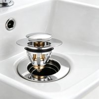 Sink Drain Stopper Universal Rebound Pop Up Filter Chrome Plug With Hair Catcher Easy Push Type Bathroom Basin Accessory